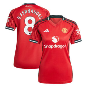 Manchester United adidas Home Shirt 2025-26 - Womens with B. Fernandes 8 printing