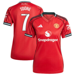 Manchester United adidas Home Shirt 2025-26 - Womens with Toone 7 printing