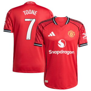 Manchester United adidas WSL Home Authentic Shirt 2025-26 with Toone 7 printing