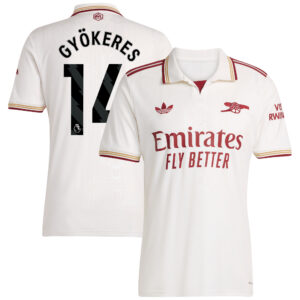 Arsenal adidas Third Shirt 2025-26 with Gyökeres 14 printing