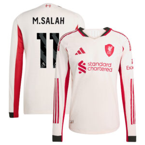Liverpool adidas Away Authentic Shirt 2025-26 - Long Sleeve with M.Salah 11 printing