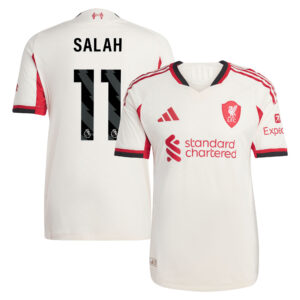 Liverpool adidas Away Authentic Shirt 2025-26 with Salah 11 printing