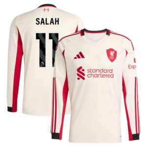 Liverpool adidas Away Shirt 2025-26 - Long Sleeve with Salah 11 printing