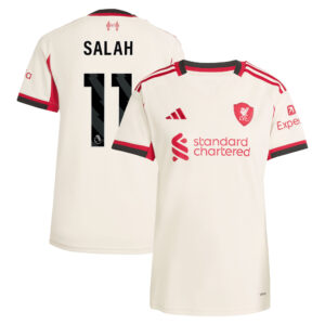 Liverpool adidas Away Shirt 2025-26 - Womens with Salah 11 printing