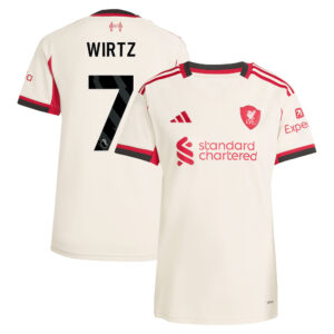 Liverpool adidas Away Shirt 2025-26 - Womens with Wirtz 7 printing