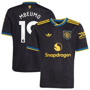 Manchester United adidas Third Shirt 2025-26 - Kids with Mbeumo 19 printing