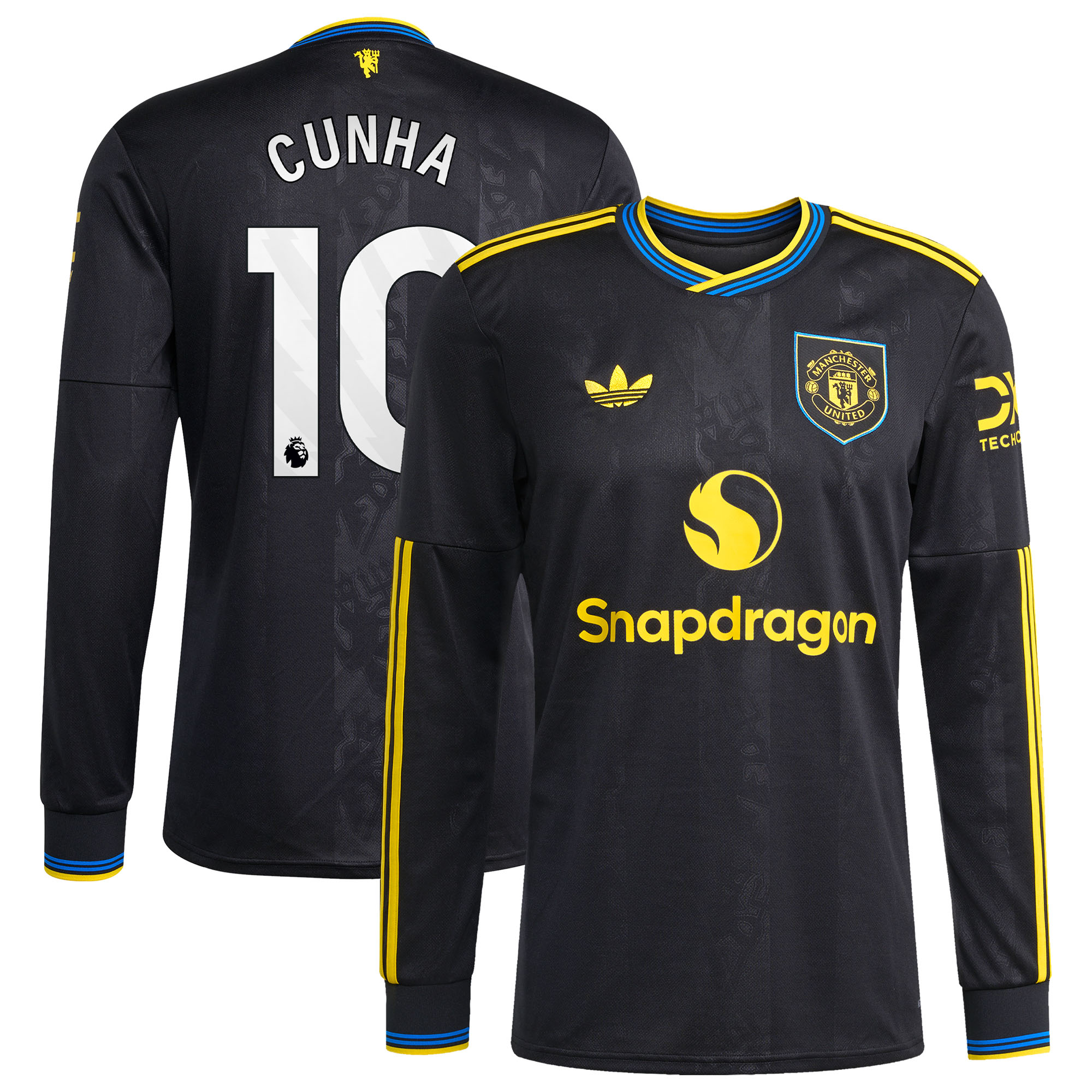 Manchester United adidas Third Shirt 2025-26 - Long sleeve with Cunha 10 printing