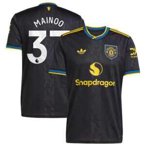 Manchester United adidas Third Shirt 2025-26 with Mainoo 37 printing
