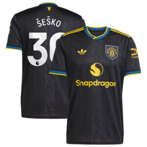 Manchester United adidas Third Shirt 2025-26 with Šeško 30 printing