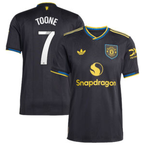 Manchester United adidas WSL Third Authentic Shirt 2025-26 with Toone 7 printing