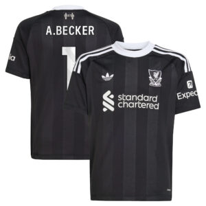Liverpool adidas Third Goalkeeper Shirt 2025-26 - Kids - Long sleeve with A.Becker 1 printing