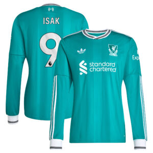 Liverpool adidas Third Shirt 2025-26 - Long sleeve with Isak 9 printing