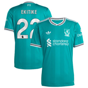 Liverpool adidas Third Shirt 2025-26 with Ekitike 22 printing