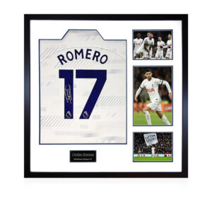 Cristian Romero Signed Tottenham Hotspur Shirt Elite Frame