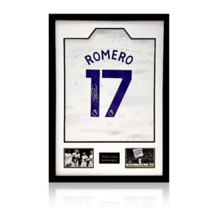 Cristian Romero Signed Tottenham Hotspur Shirt Premium Frame