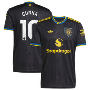 Manchester United adidas Third Shirt 2025-26 with Cunha 10 printing
