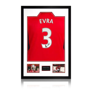 Patrice Evra Signed Manchester United Home Shirt Premium Frame