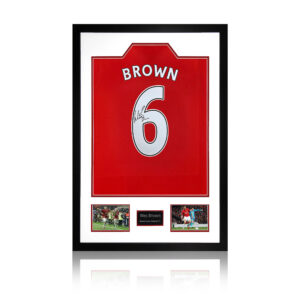 Wes Brown Signed Manchester United Shirt Premium Frame