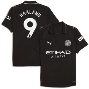 Manchester City PUMA Authentic Away Shirt 2025-26 with Haaland 9 printing