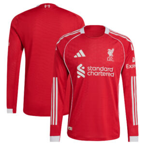 Liverpool adidas Home Authentic Shirt 2025-26 - Long Sleeve
