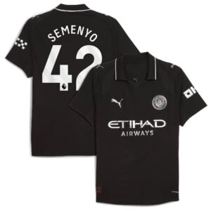 Manchester City PUMA Authentic Away Shirt 2025-26 with Semenyo 42 printing