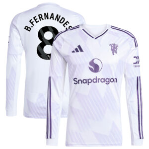 Manchester United adidas Away Shirt 2025-26 - Long sleeve with B. Fernandes 8 printing
