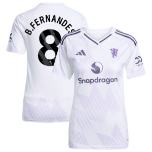 Manchester United adidas Away Shirt 2025-26 - Womens with B. Fernandes 8 printing