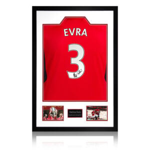 Patrice Evra Signed Manchester United Home Shirt Premium Frame