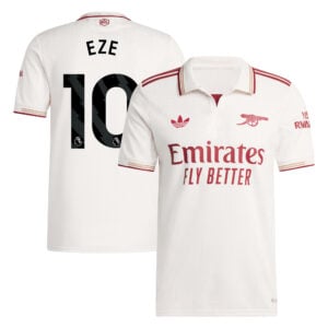 Arsenal adidas Third Authentic Shirt 2025-26 with Eze 10 printing