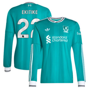 Liverpool adidas Third Shirt 2025-26 - Long sleeve with Ekitike 22 printing
