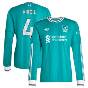 Liverpool adidas Third Shirt 2025-26 - Long sleeve with Virgil 4 printing