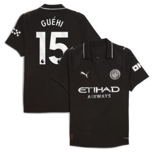 Manchester City PUMA Authentic Away Shirt 2025-26 with Guéhi 15 printing