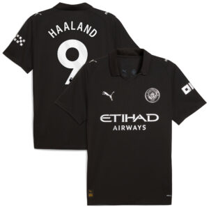 Manchester City PUMA Away Shirt 2025-26 with Haaland 9 printing