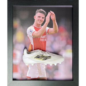 Arsenal Declan Rice Signed Adidas Football Boot Framed