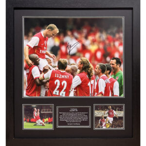 Arsenal Dennis Bergkamp Signed Photo Framed