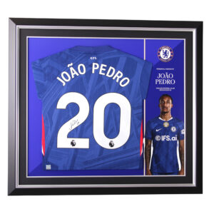 Chelsea 2025-26 Signed Joao Pedro Framed Shirt