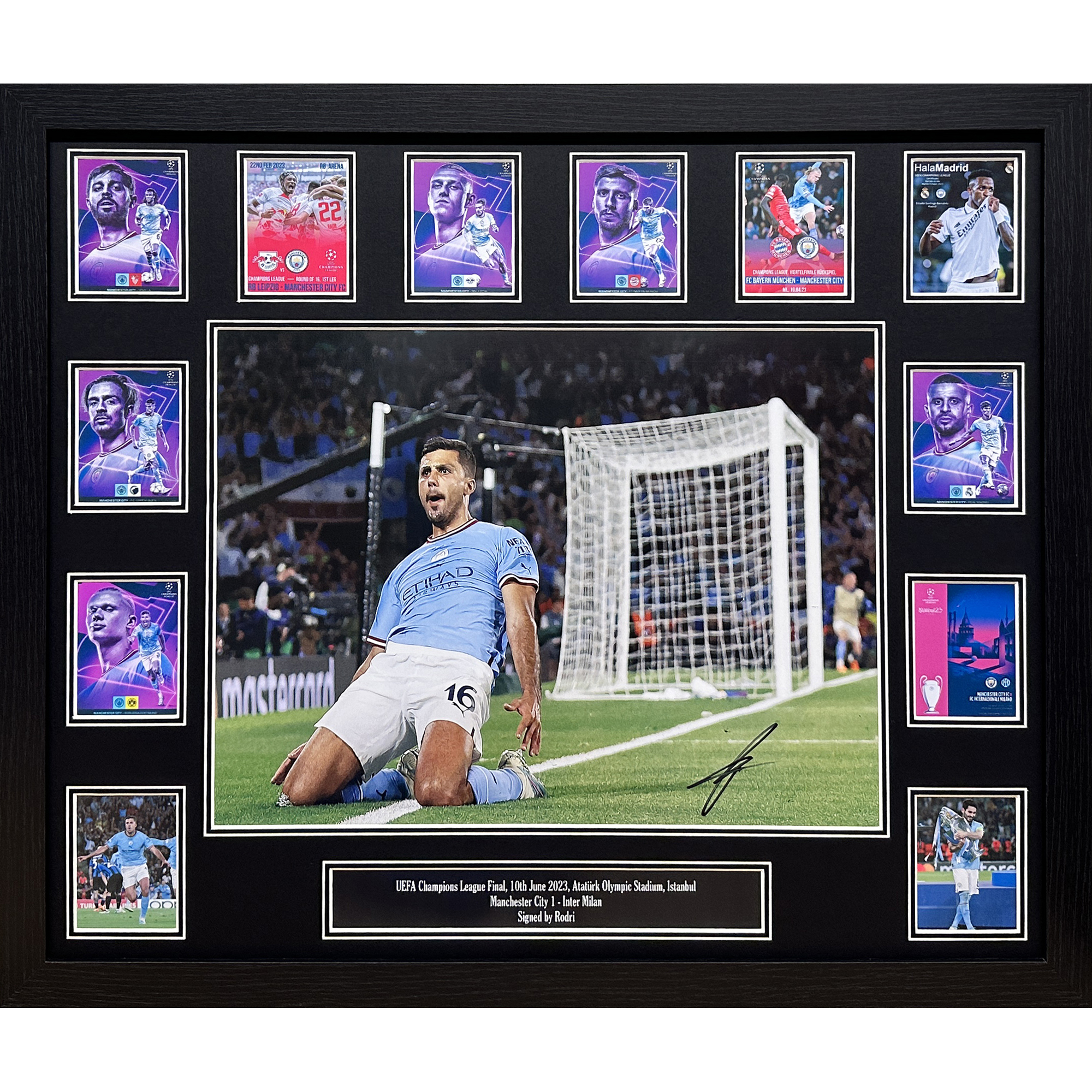 Manchester City Rodri Signed Champions League Final Photo Framed