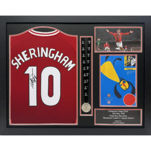 Manchester United Teddy Sheringham Signed Shirt Framed