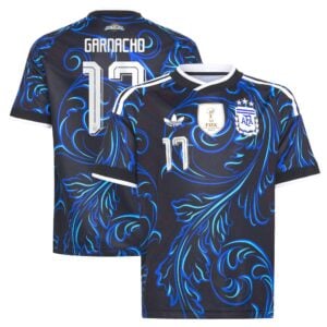 Argentina adidas Away Shirt 2026 - Kids with Garnacho 17 printing