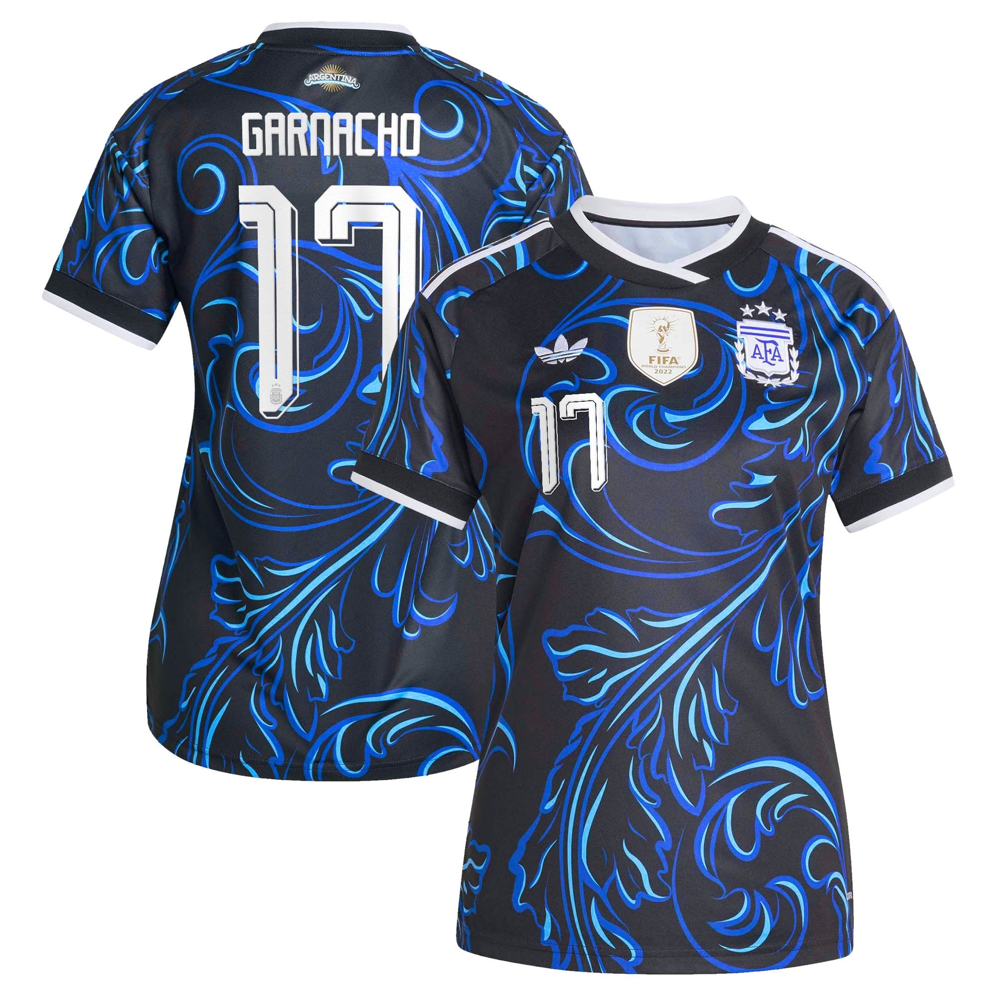 Argentina adidas Away Shirt 2026 - Womens with Garnacho 17 printing