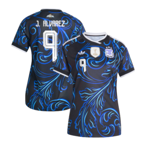 Argentina adidas Away Shirt 2026 - Womens with J. Alvarez 9 printing