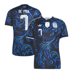 Argentina adidas Away Shirt 2026 with De Paul 7 printing
