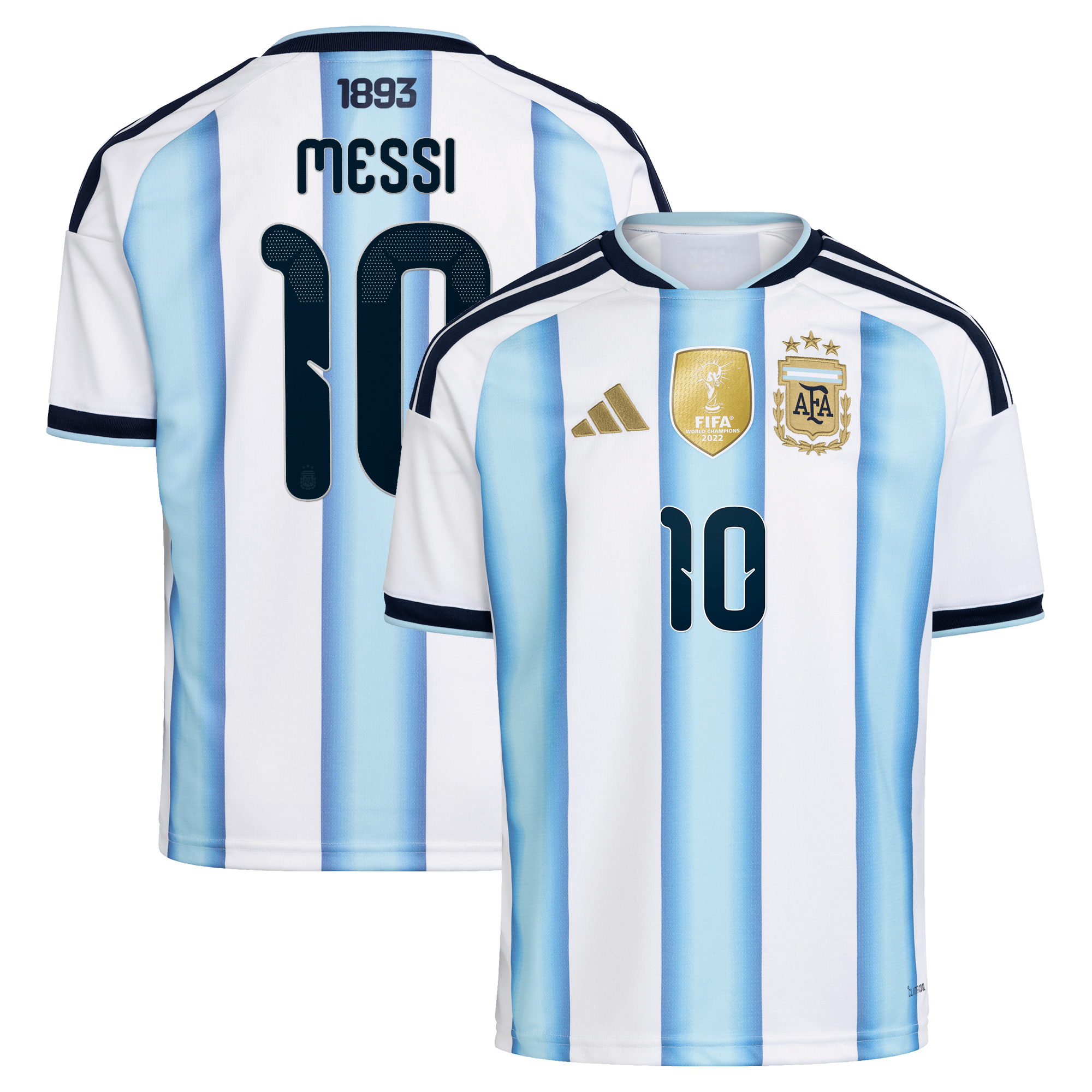 Argentina adidas Home Shirt 2026 - Kids with Messi 10 printing