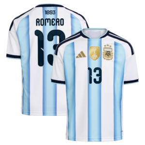 Argentina adidas Home Shirt 2026 - Kids with Romero 13 printing