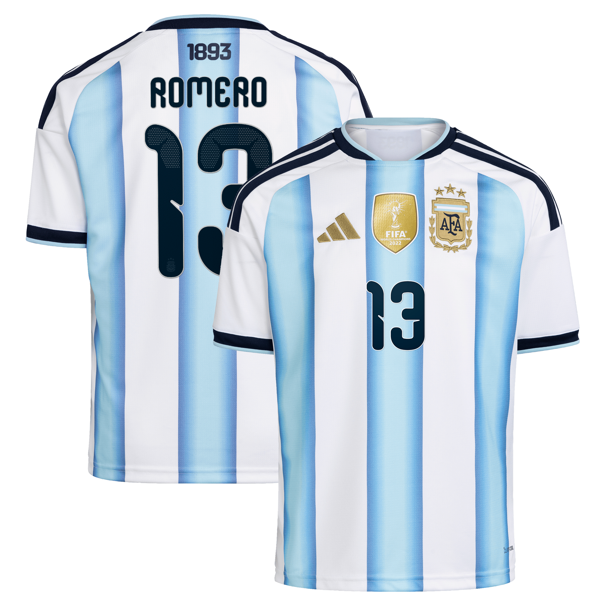 Argentina adidas Home Shirt 2026 - Kids with Romero 13 printing