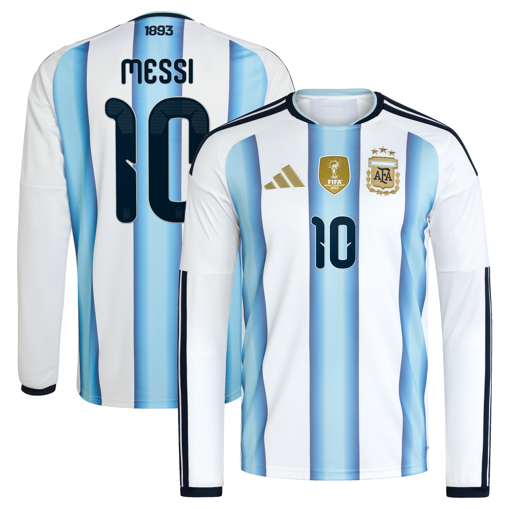 Argentina adidas Home Shirt 2026 -Long sleeve with Messi 10 printing