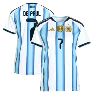 Argentina adidas Home Shirt 2026 - Womens with De Paul 7 printing