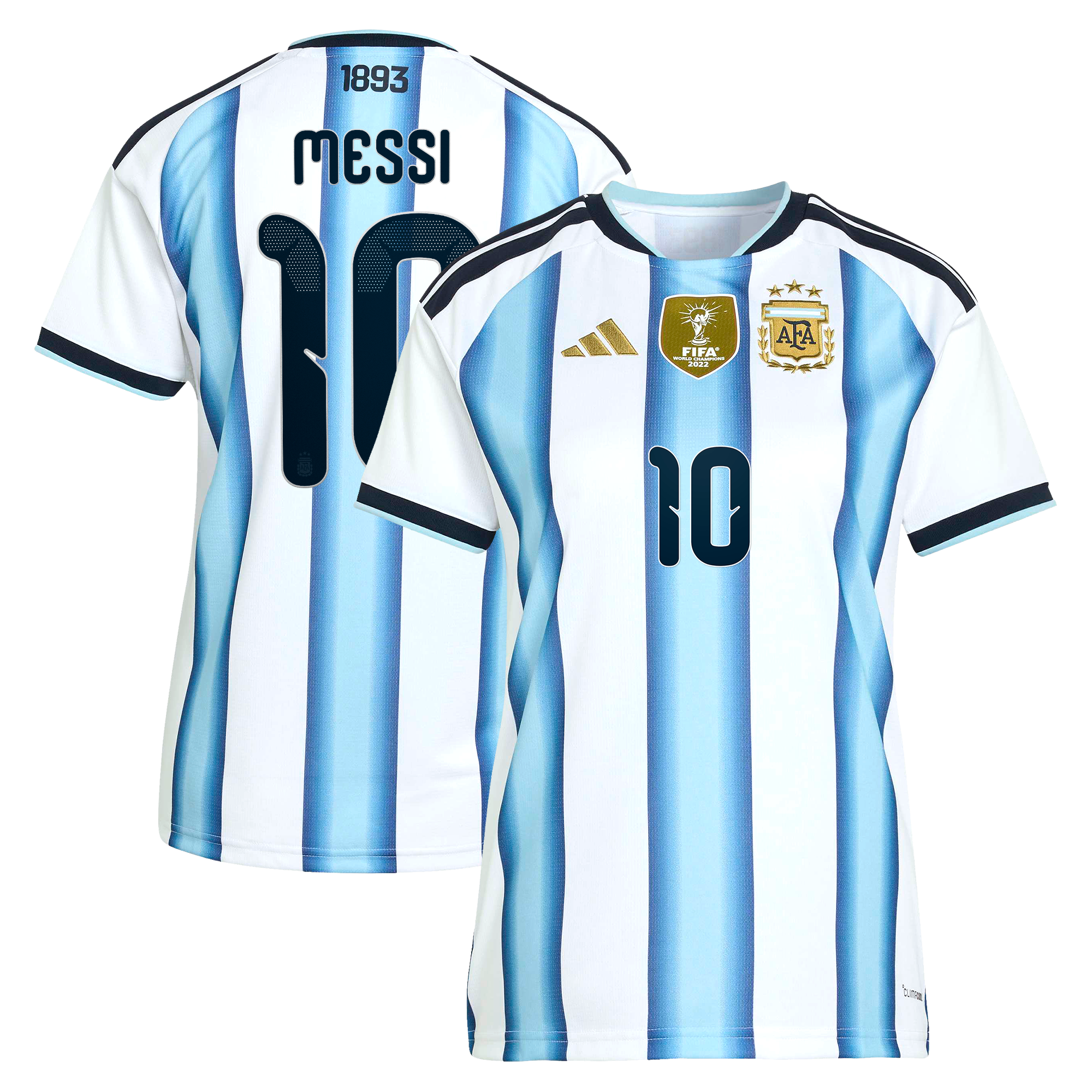 Argentina adidas Home Shirt 2026 - Womens with Messi 10 printing