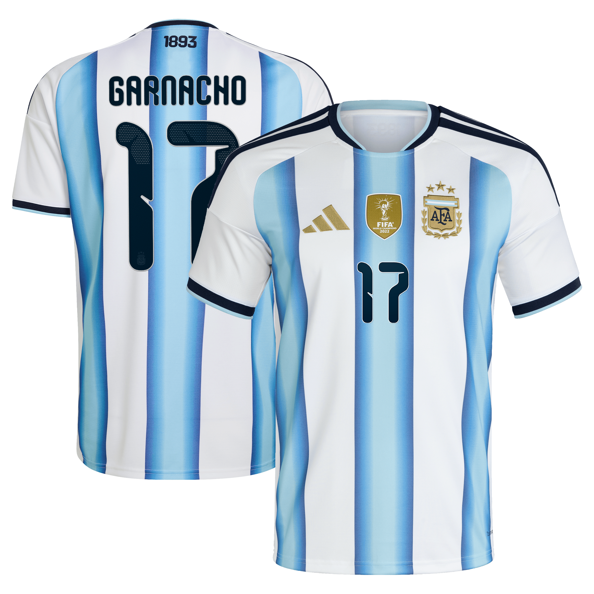 Argentina adidas Home Shirt 2026 with Garnacho 17 printing