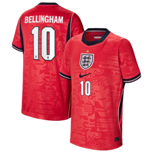 England Nike Away Stadium Shirt 2026 - Kids with Bellingham 10 printing